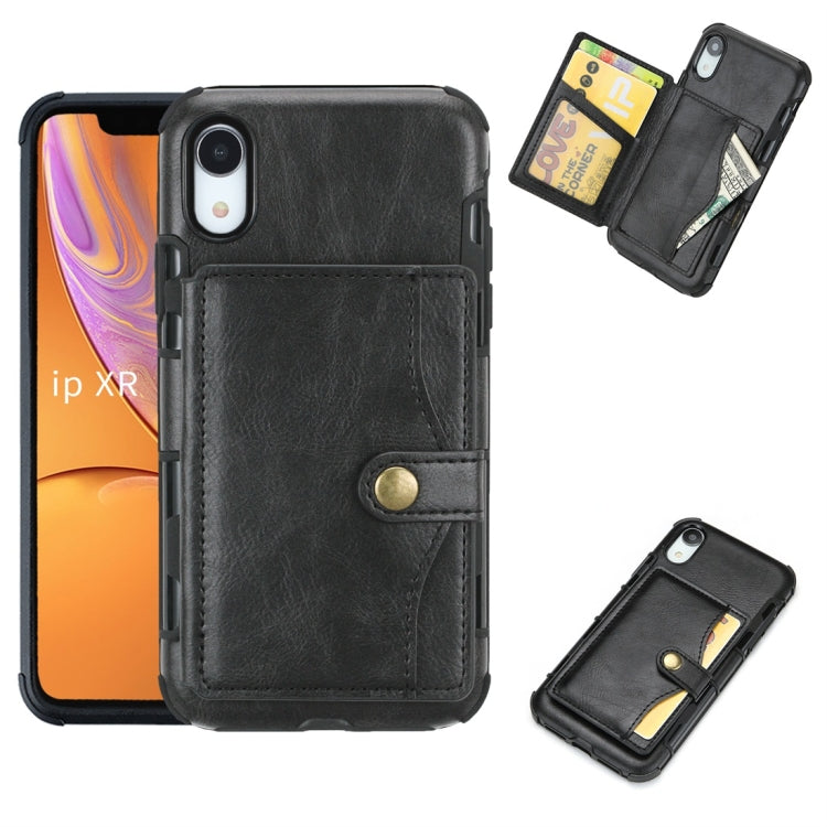 For iPhone XR Retro Style Protective Case with Card Slot & Wallet
