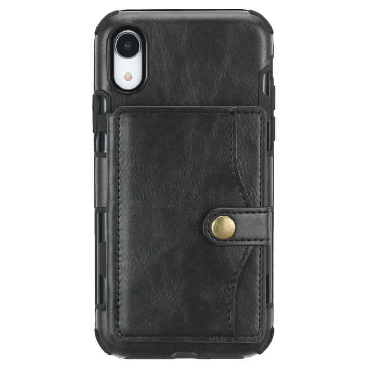 For iPhone XR Retro Style Protective Case with Card Slot & Wallet