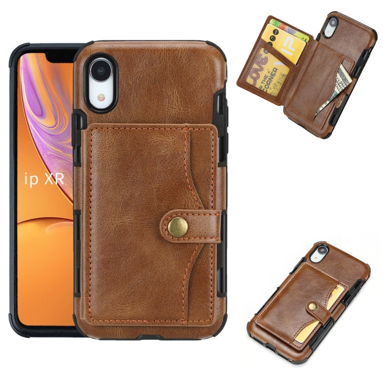 For iPhone XR Retro Style Protective Case with Card Slot & Wallet