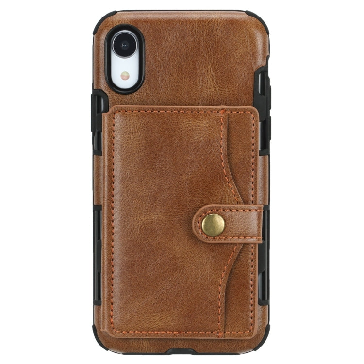 For iPhone XR Retro Style Protective Case with Card Slot & Wallet