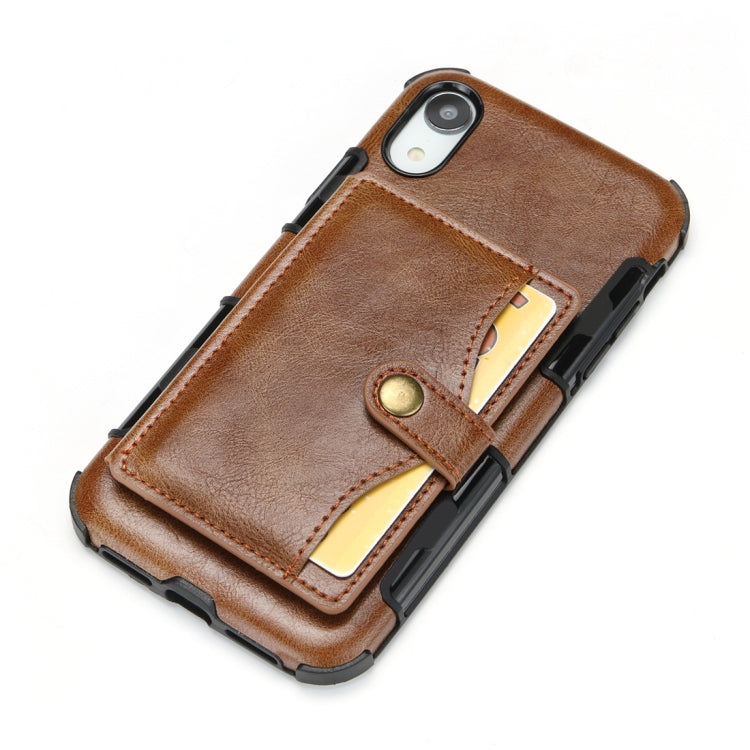 For iPhone XR Retro Style Protective Case with Card Slot & Wallet