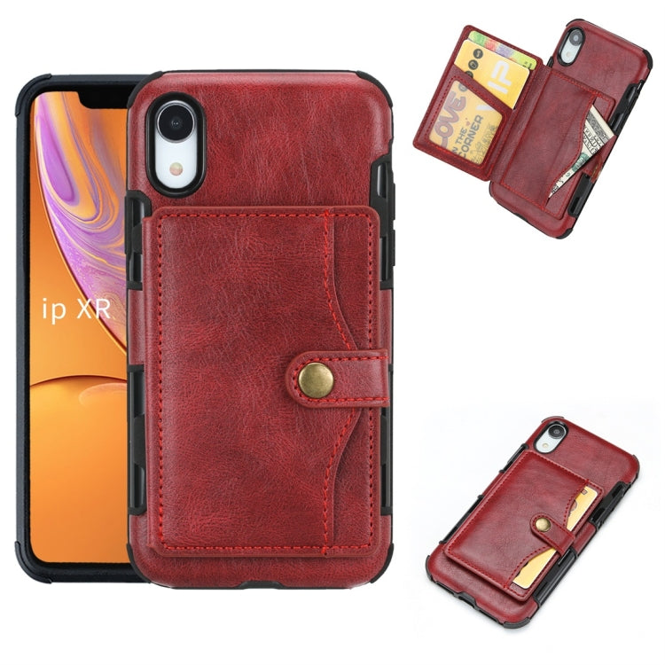 For iPhone XR Retro Style Protective Case with Card Slot & Wallet
