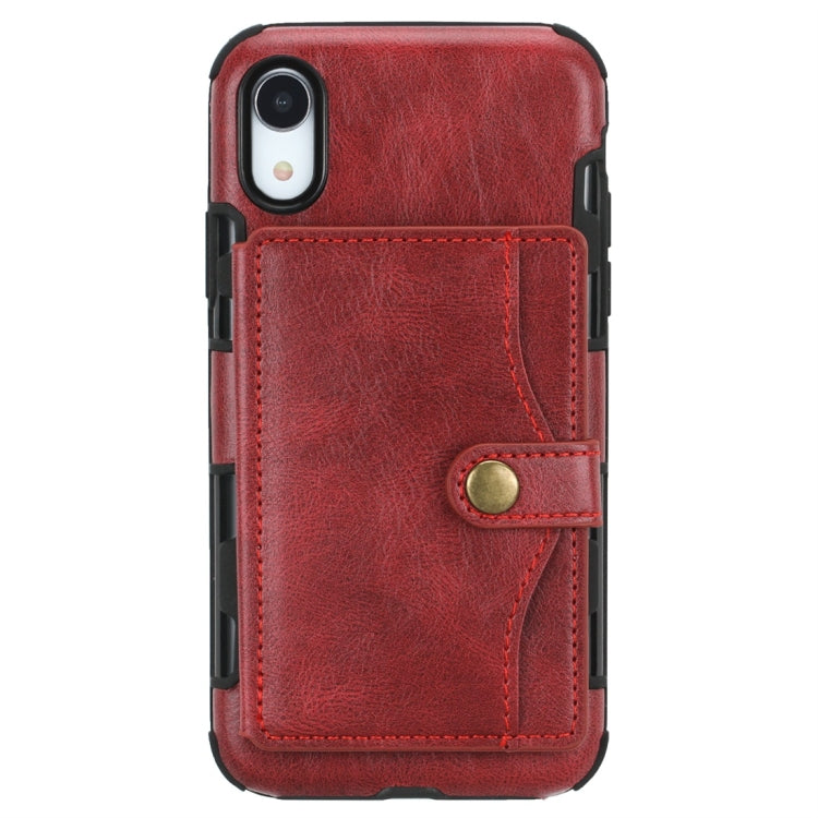 For iPhone XR Retro Style Protective Case with Card Slot & Wallet