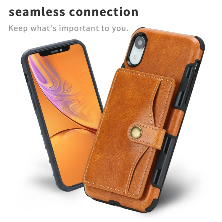 For iPhone XR Retro Style Protective Case with Card Slot & Wallet