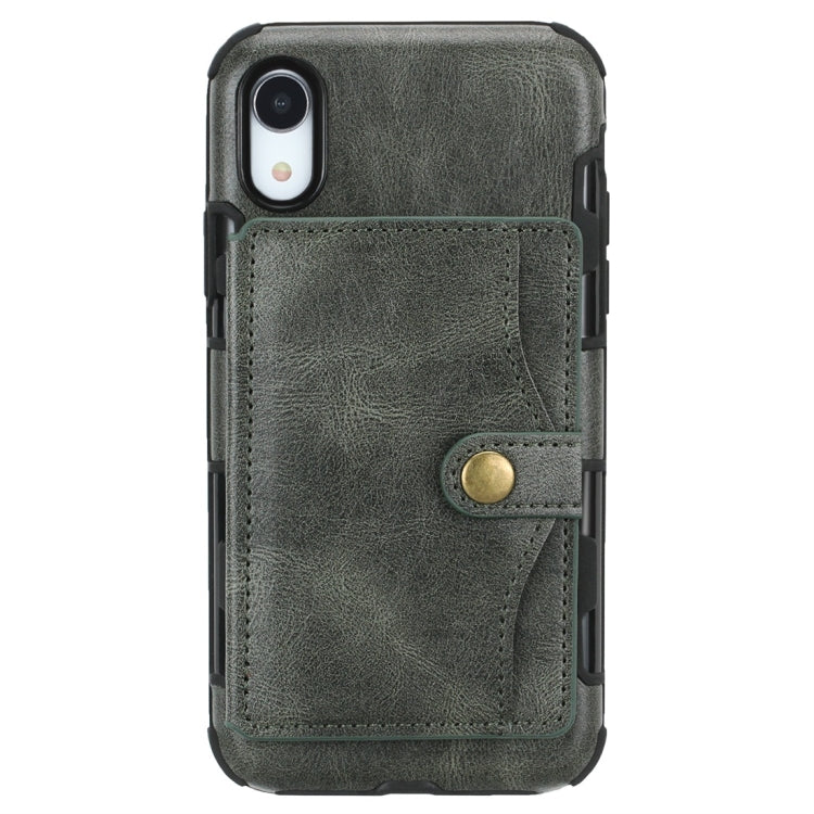 For iPhone XR Retro Style Protective Case with Card Slot & Wallet
