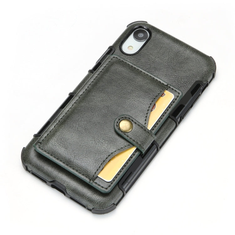 For iPhone XR Retro Style Protective Case with Card Slot & Wallet