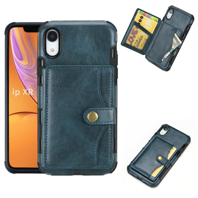 For iPhone XR Retro Style Protective Case with Card Slot & Wallet