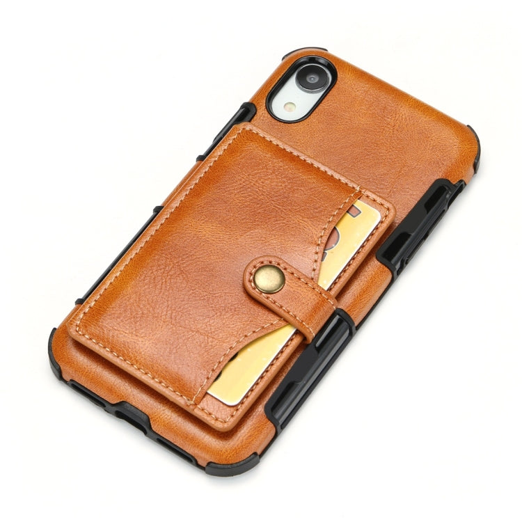 For iPhone XR Retro Style Protective Case with Card Slot & Wallet