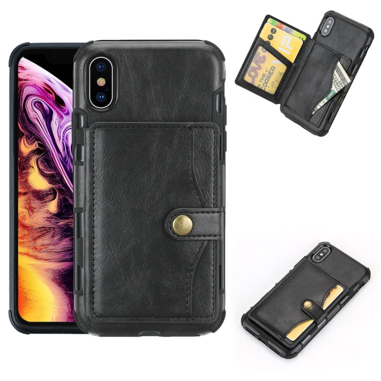 For iPhone XS Max Retro Style Protective Case with Card Slot & Wallet