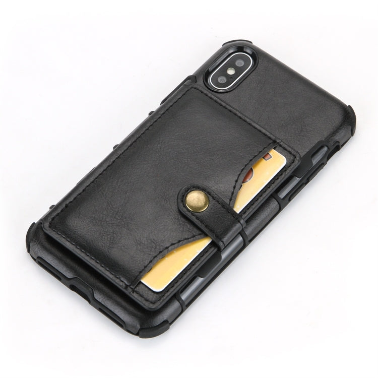 For iPhone XS Max Retro Style Protective Case with Card Slot & Wallet
