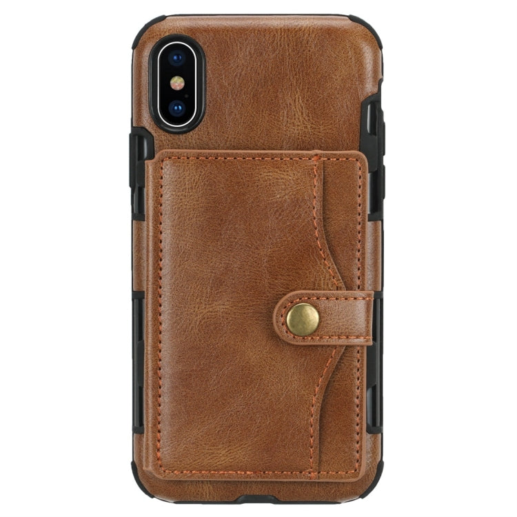 For iPhone XS Max Retro Style Protective Case with Card Slot & Wallet