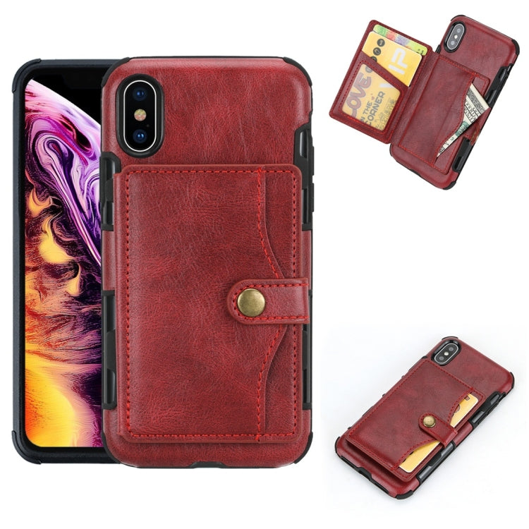 For iPhone XS Max Retro Style Protective Case with Card Slot & Wallet