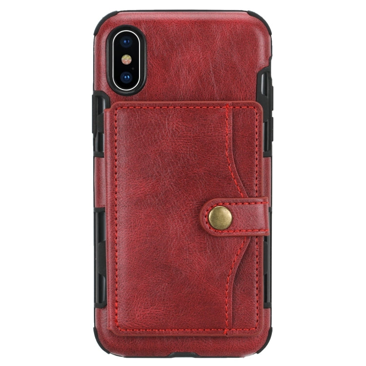 For iPhone XS Max Retro Style Protective Case with Card Slot & Wallet