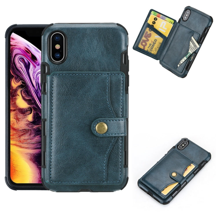 For iPhone XS Max Retro Style Protective Case with Card Slot & Wallet