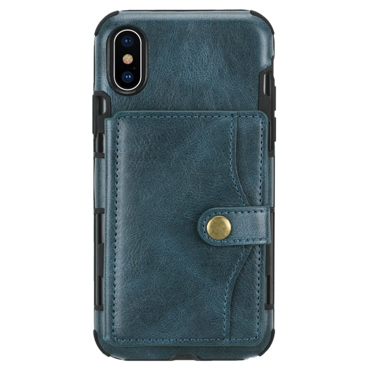 For iPhone XS Max Retro Style Protective Case with Card Slot & Wallet