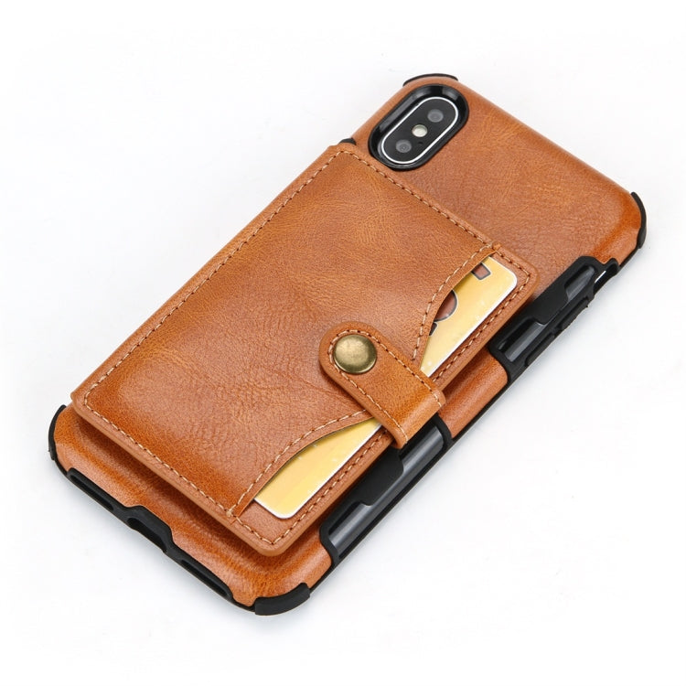 For iPhone XS Max Retro Style Protective Case with Card Slot & Wallet