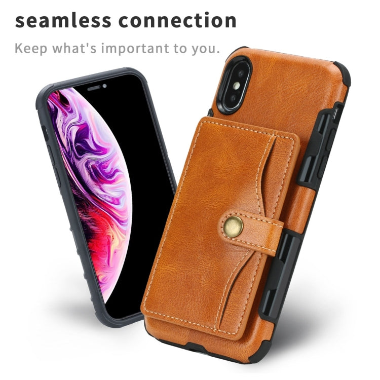 For iPhone XS Max Retro Style Protective Case with Card Slot & Wallet