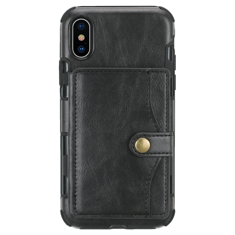 For iPhone X / XS Retro Style Protective Case with Card Slot & Wallet