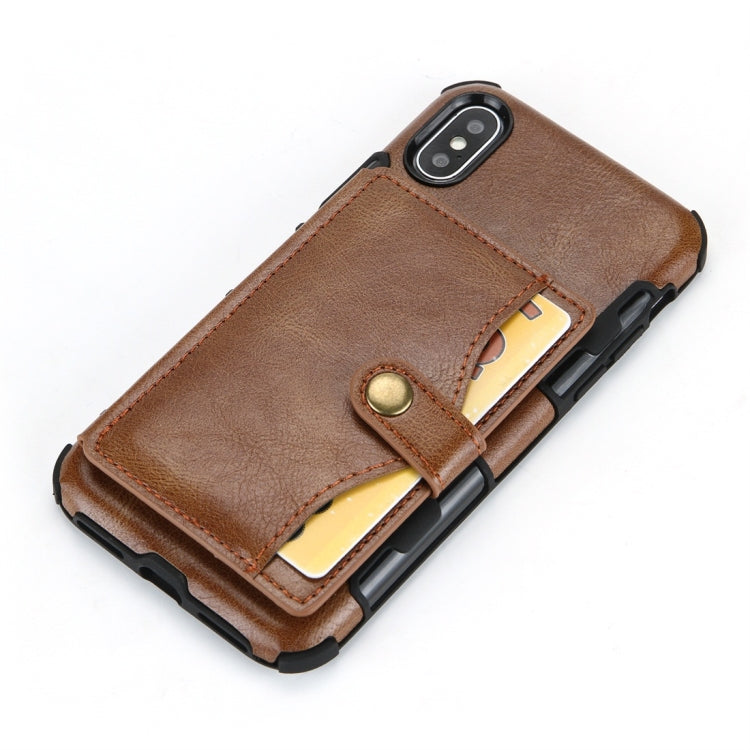For iPhone X / XS Retro Style Protective Case with Card Slot & Wallet