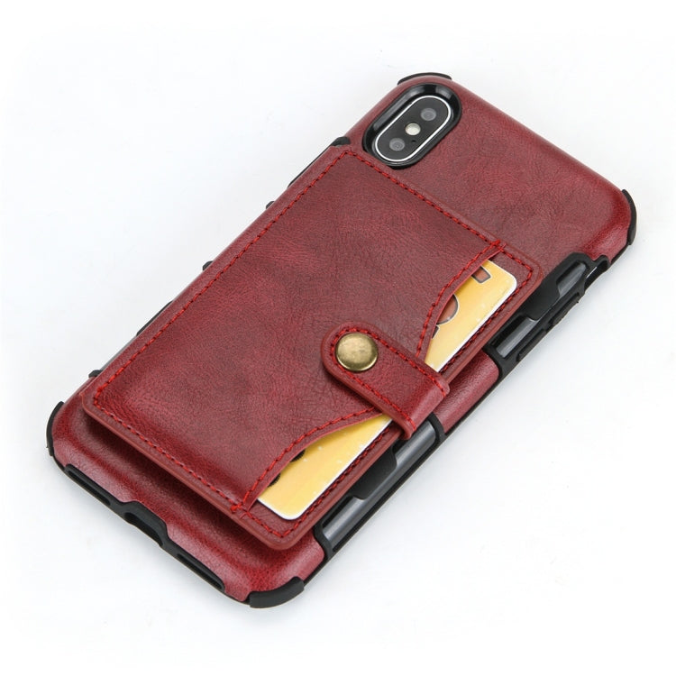 For iPhone X / XS Retro Style Protective Case with Card Slot & Wallet