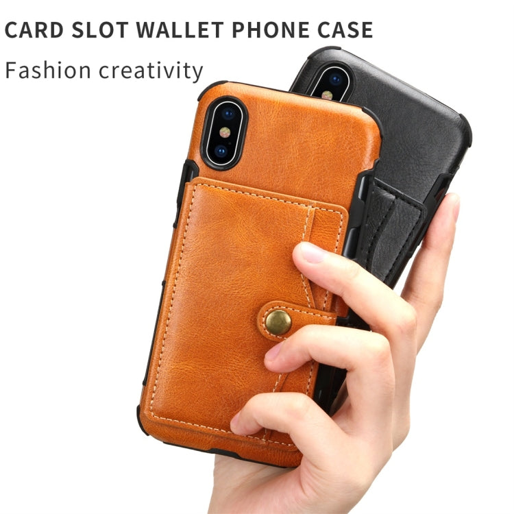 For iPhone X / XS Retro Style Protective Case with Card Slot & Wallet