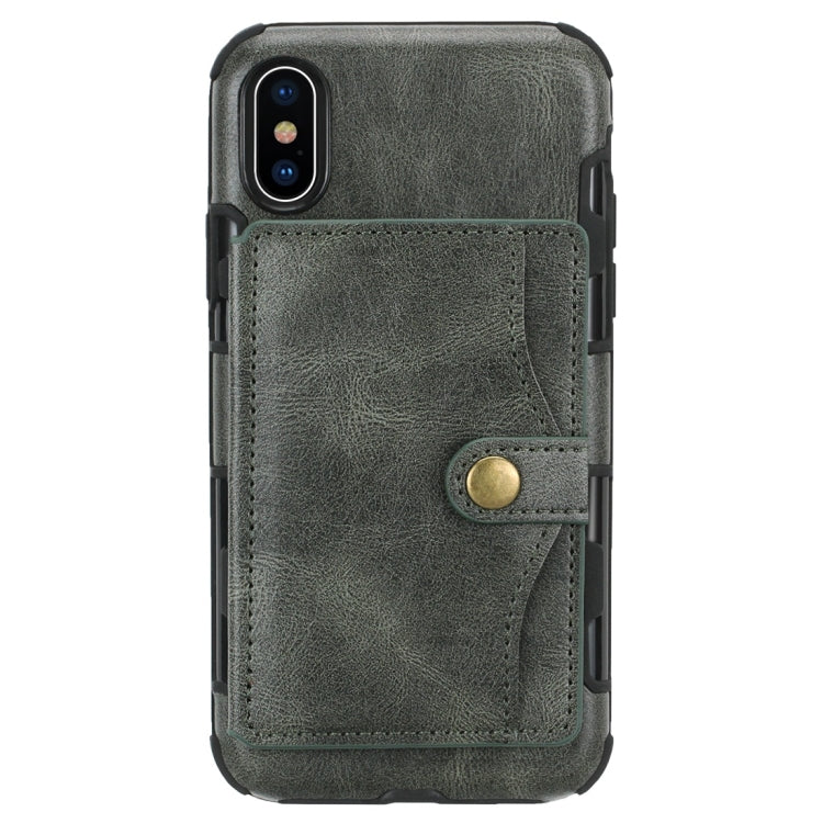 For iPhone X / XS Retro Style Protective Case with Card Slot & Wallet