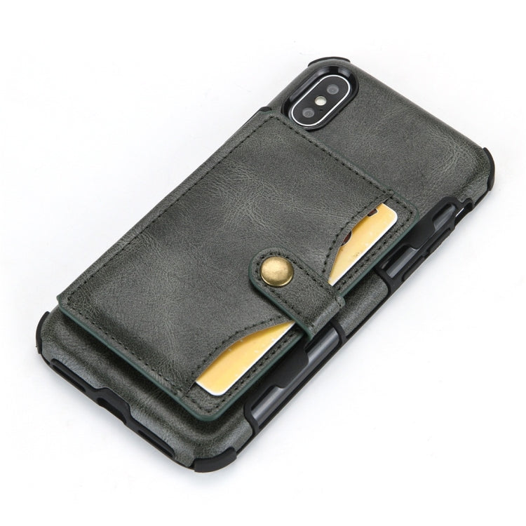 For iPhone X / XS Retro Style Protective Case with Card Slot & Wallet