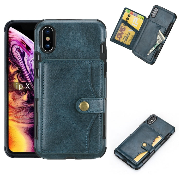For iPhone X / XS Retro Style Protective Case with Card Slot & Wallet