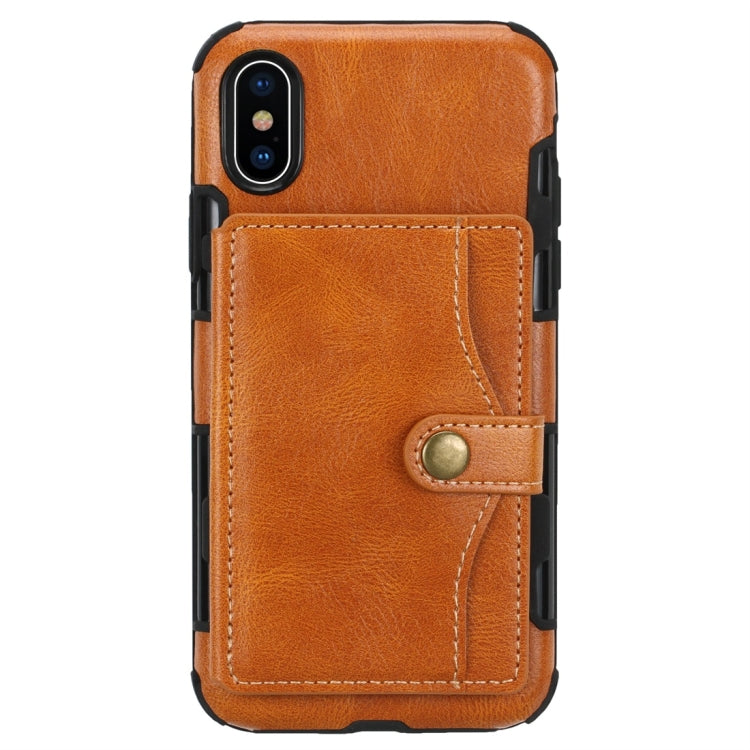 For iPhone X / XS Retro Style Protective Case with Card Slot & Wallet