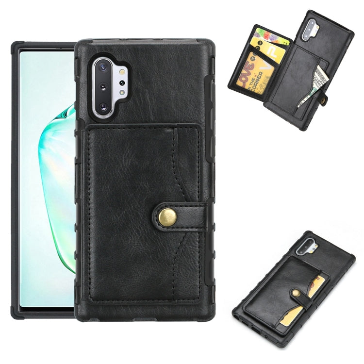 For Galaxy Note 10+ Retro Style Protective Case with Card Slot & Wallet