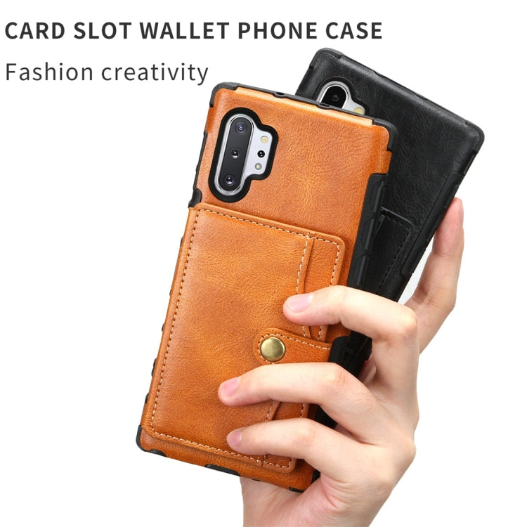 For Galaxy Note 10+ Retro Style Protective Case with Card Slot & Wallet