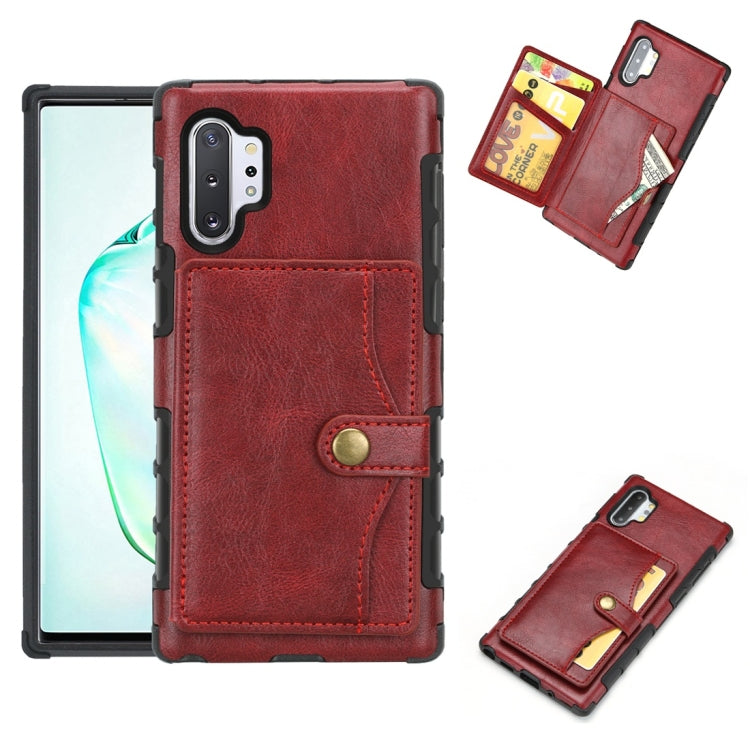 For Galaxy Note 10+ Retro Style Protective Case with Card Slot & Wallet