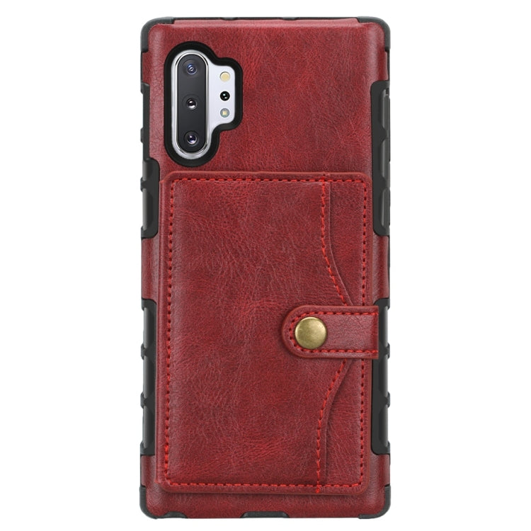 For Galaxy Note 10+ Retro Style Protective Case with Card Slot & Wallet
