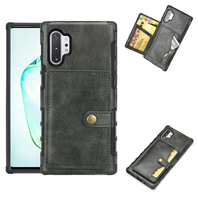 For Galaxy Note 10+ Retro Style Protective Case with Card Slot & Wallet