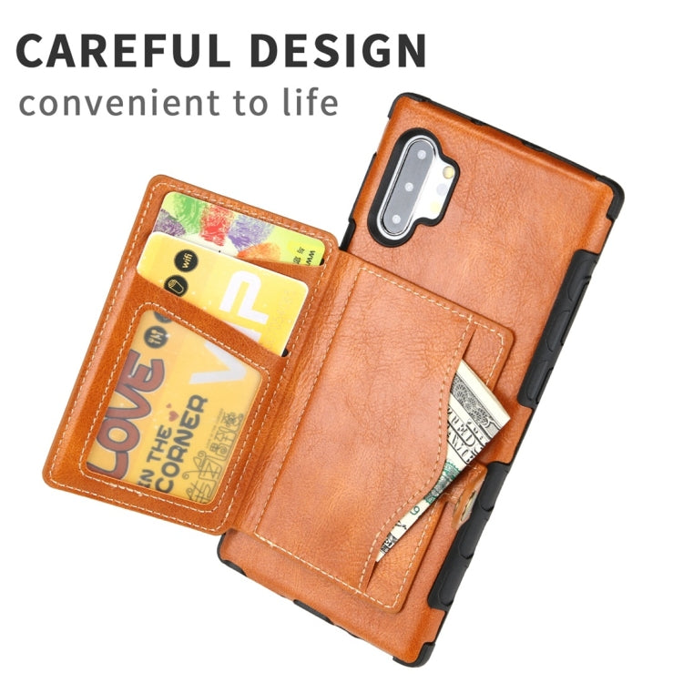For Galaxy Note 10+ Retro Style Protective Case with Card Slot & Wallet