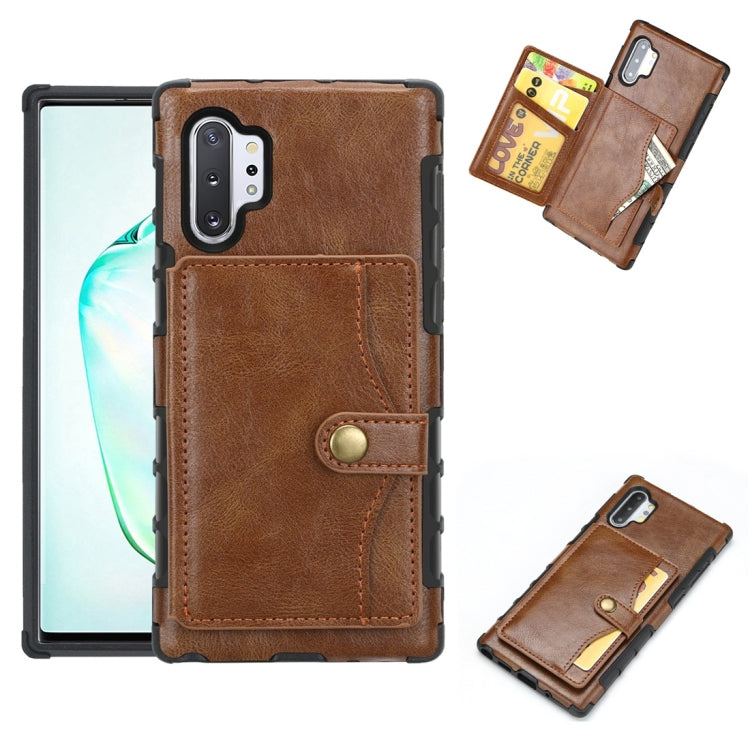 For Galaxy Note 10 Retro Style Protective Case with Card Slot & Wallet