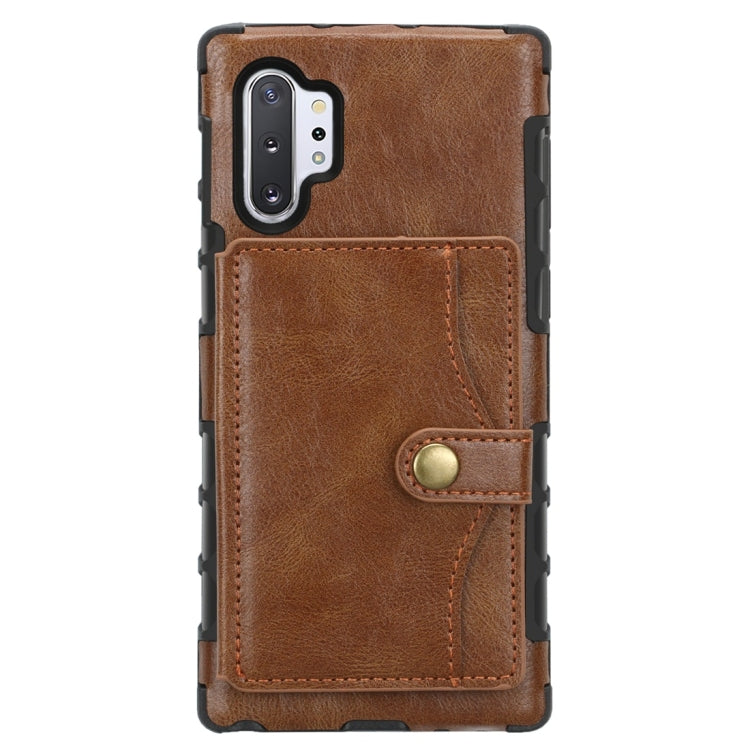 For Galaxy Note 10 Retro Style Protective Case with Card Slot & Wallet