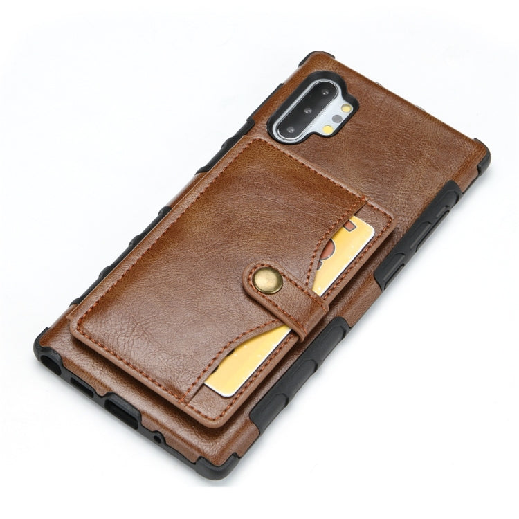 For Galaxy Note 10 Retro Style Protective Case with Card Slot & Wallet
