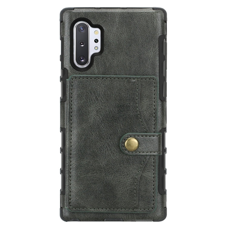 For Galaxy Note 10 Retro Style Protective Case with Card Slot & Wallet