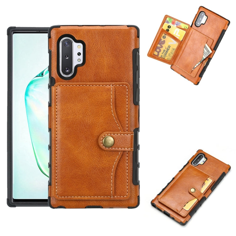 For Galaxy Note 10 Retro Style Protective Case with Card Slot & Wallet