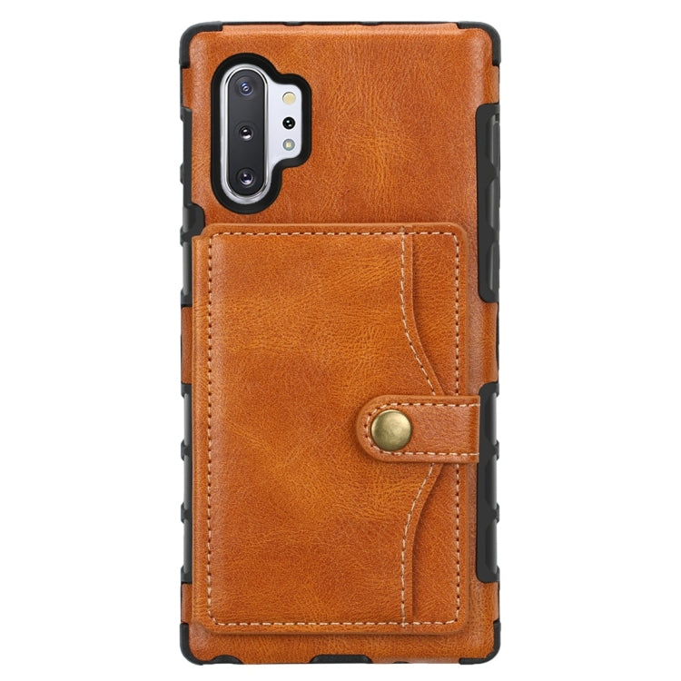 For Galaxy Note 10 Retro Style Protective Case with Card Slot & Wallet