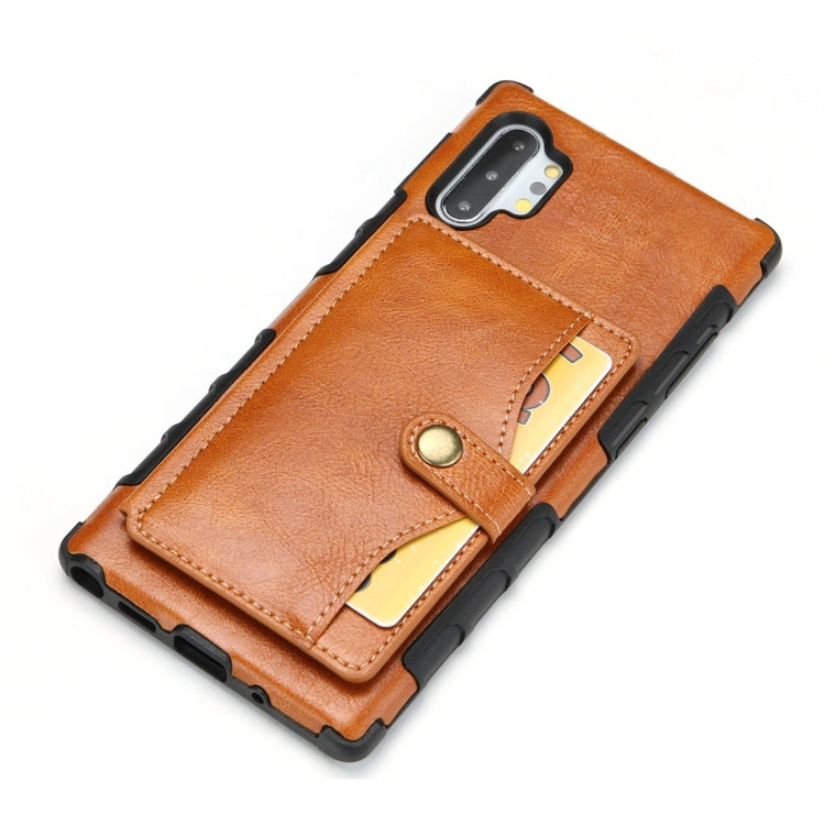 For Galaxy Note 10 Retro Style Protective Case with Card Slot & Wallet