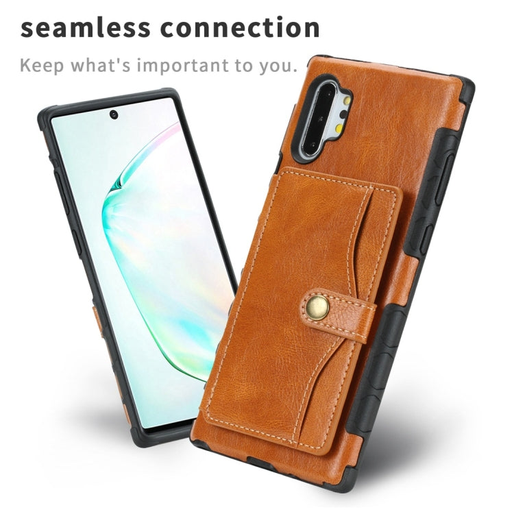 For Galaxy Note 10 Retro Style Protective Case with Card Slot & Wallet