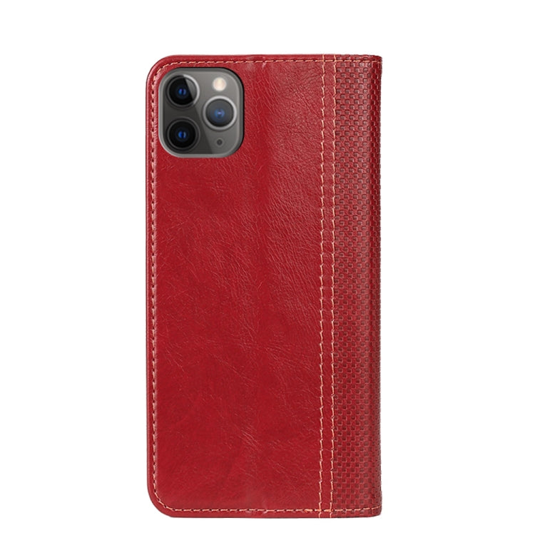 For iPhone 11 Pro Max Grid Texture Magnetic PU + TPU Horizontal Flip Leather Case with Holder & Card Slot For iPhone 11 Pro