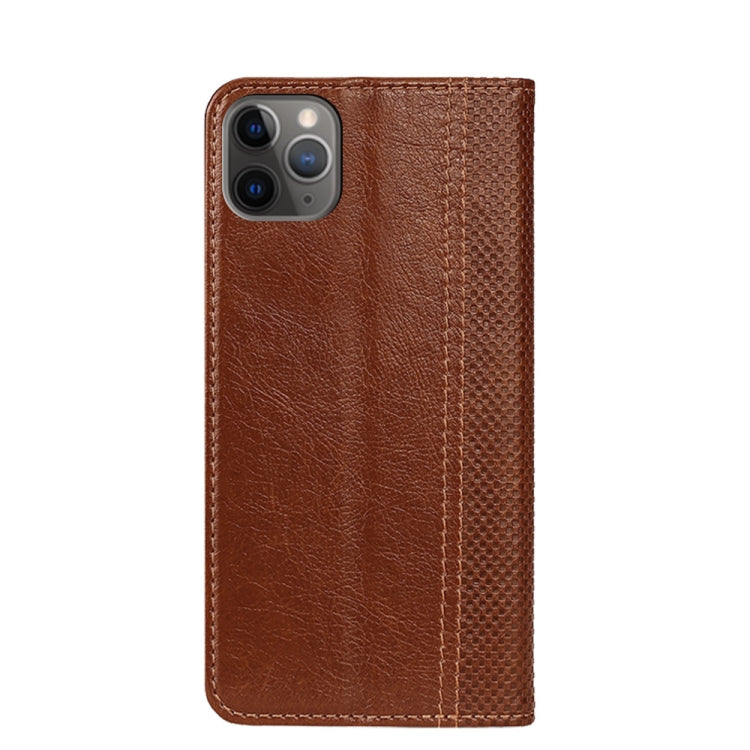 For iPhone 11 Pro Max Grid Texture Magnetic PU + TPU Horizontal Flip Leather Case with Holder & Card Slot For iPhone 11 Pro