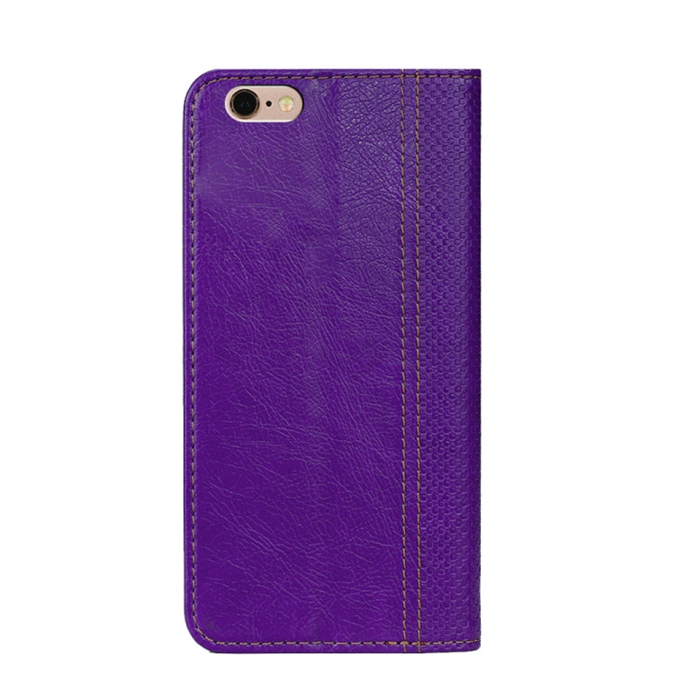 Grid Texture Magnetic PU + TPU Horizontal Flip Leather Case with Holder & Card Slot For iPhone 6 Plus