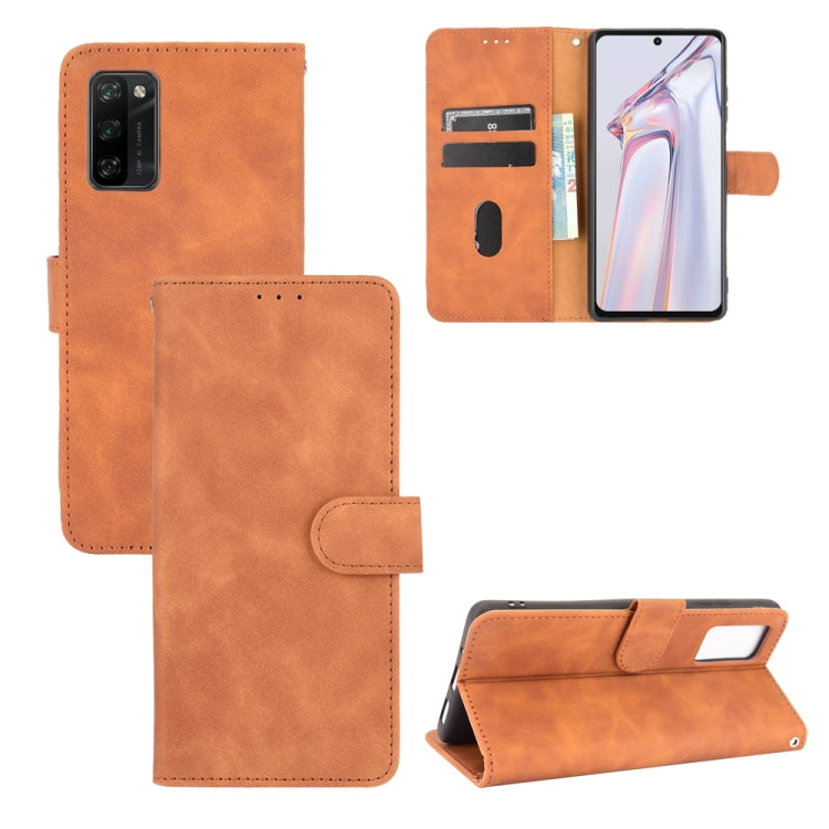 For Blackview A100 Solid Color Skin Feel Magnetic Buckle Horizontal Flip Calf Texture PU Leather Case with Holder & Card Slots & Wallet