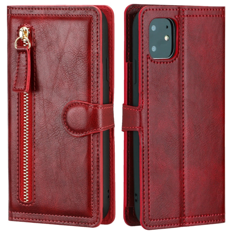 For iPhone 11 Retro Style Magnetic Buckle Zipper Horizontal Flip Leather Case with Card Slot & Wallet