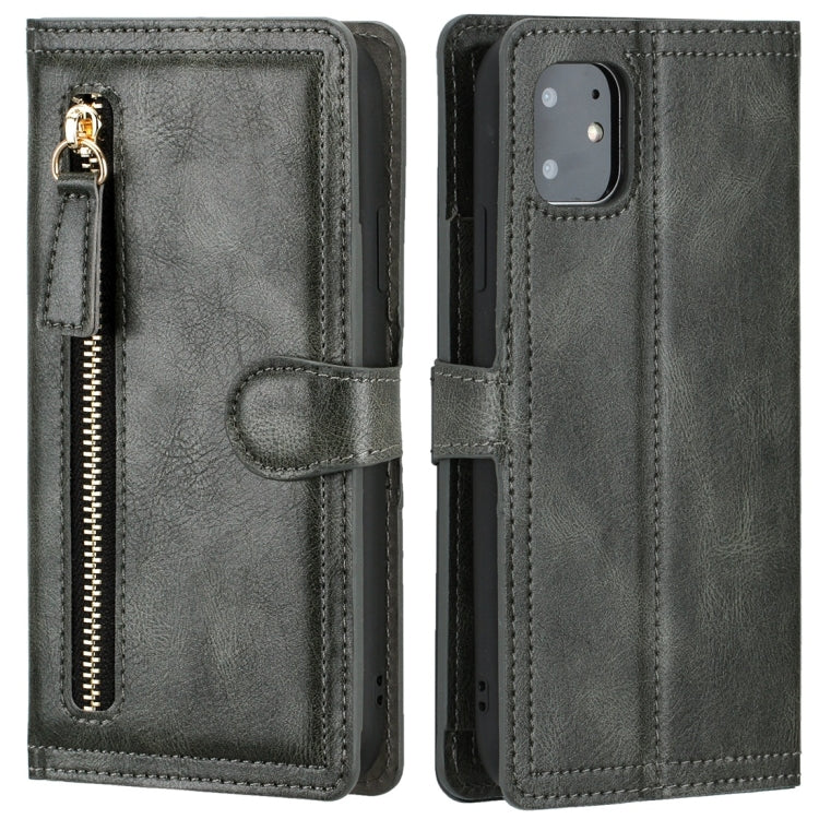 For iPhone 11 Retro Style Magnetic Buckle Zipper Horizontal Flip Leather Case with Card Slot & Wallet