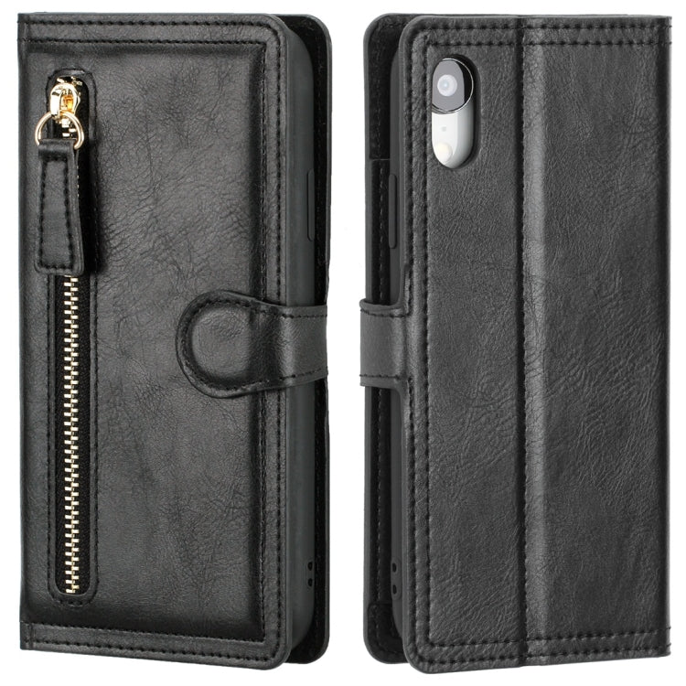 For iPhone XR Retro Style Magnetic Buckle Zipper Horizontal Flip Leather Case with Card Slot & Wallet